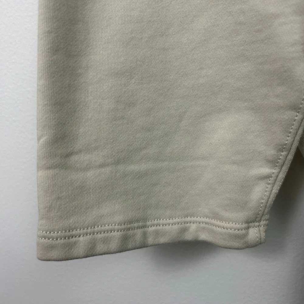 J.Crew Womens University Terry Long Half Zip‎ Tunic Sweatshirt cream Size Large